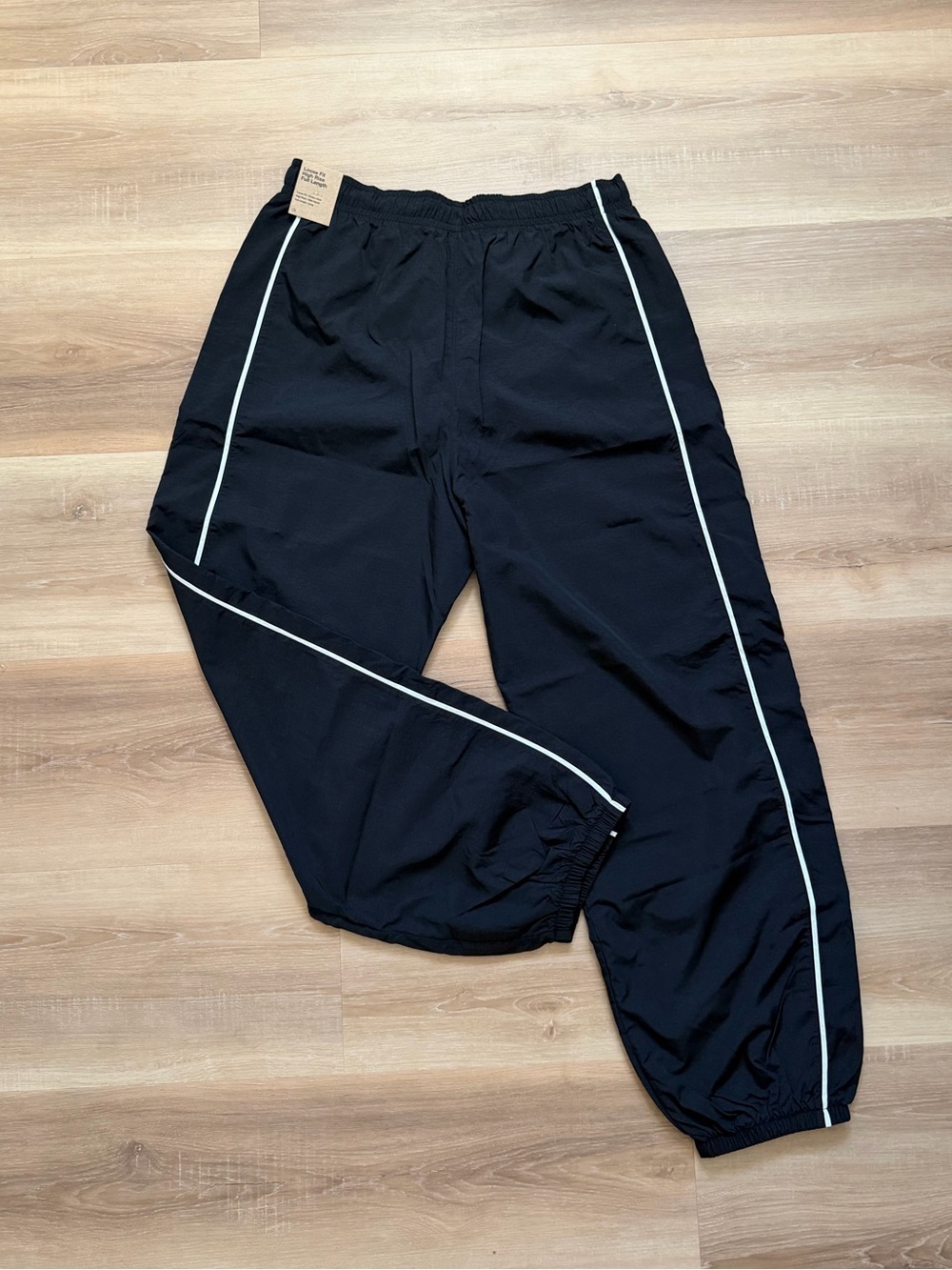 Nike Black Track Joggers with White Piping